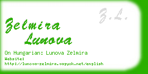 zelmira lunova business card